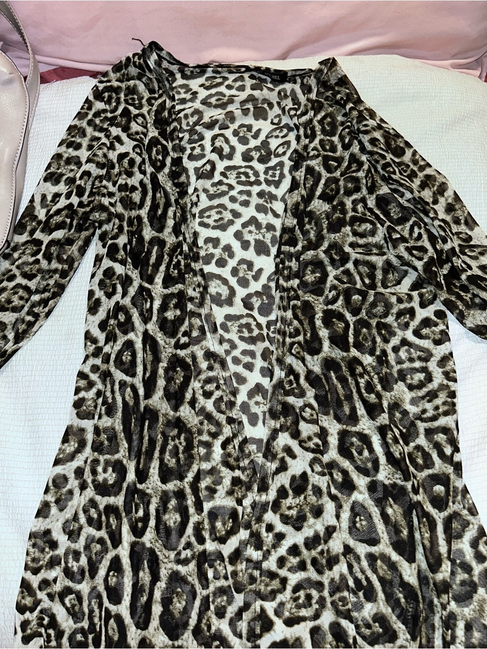 Leopard print sheer cardigan
